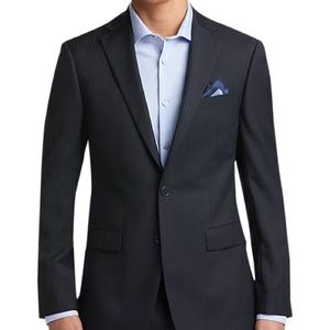 Calvin Klein X-Fit Navy Stripe Slim Fit Suit